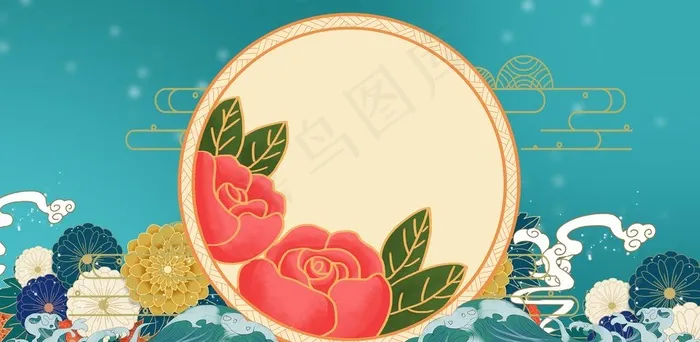 中国风国潮背景插画图片(1920X1000(DPI:300))psd模版下载