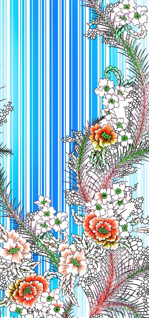 线条花卉图片