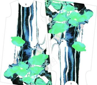 水墨花印花图片