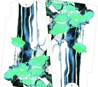 水墨花印花图片