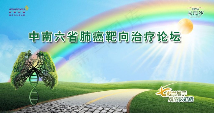 肺癌靶向治疗论坛海报图片(3937X2205(DPI:200))psd模版下载