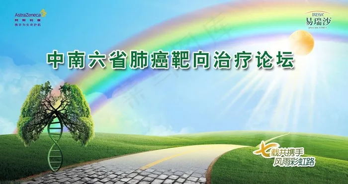 肺癌靶向治疗论坛海报图片(3937X2205(DPI:200))psd模版下载