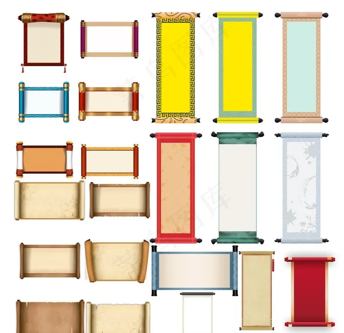 卷轴图片(3543X3543(DPI:300))psd模版下载