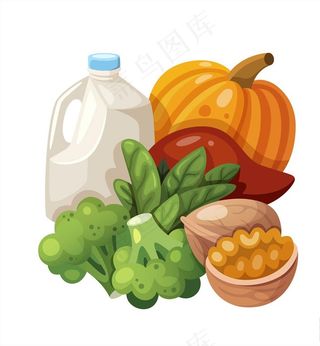 手绘逼真食物图片