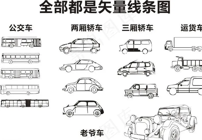 汽车线条矢量图图片cdr矢量模版下载