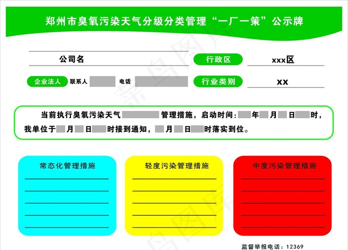 一厂一策公示牌 最新版图片cdr矢量模版下载