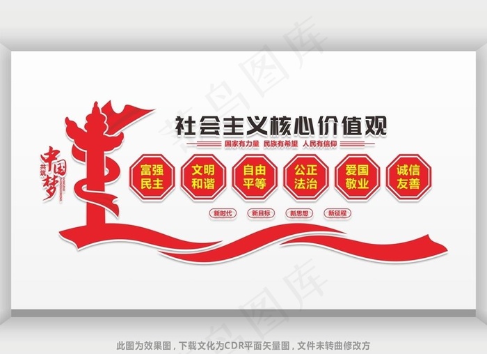 党建文化墙图片cdr矢量模版下载