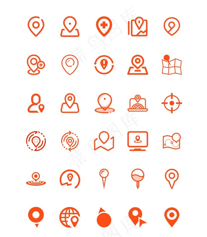 定位位置地址图标icon图片ai矢量模版下载