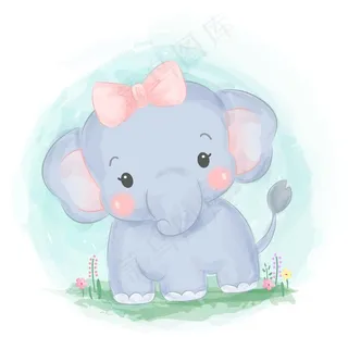 萌萌的大象图片