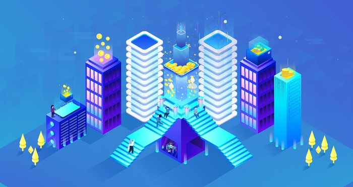 2.5D建筑科技插画图片