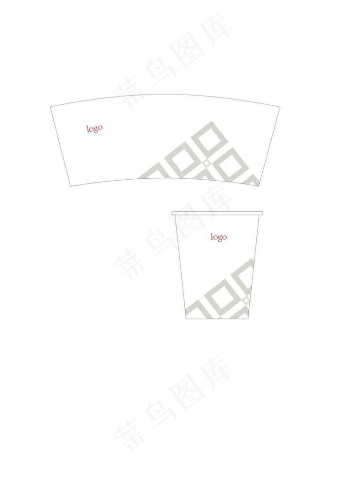 纸杯展开图图片ai矢量模版下载