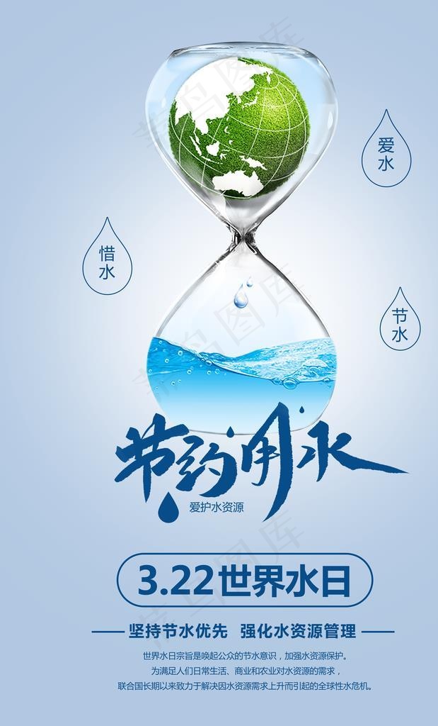 节约用水图片psd模版下载