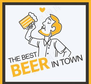 喝酒 卡通人物图片