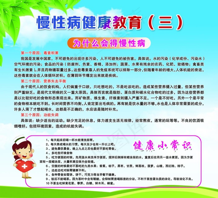 慢性病预防宣传展板图片