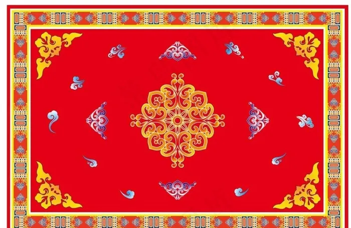 藏族纹样地毯图片cdr矢量模版下载