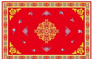 藏族纹样地毯图片