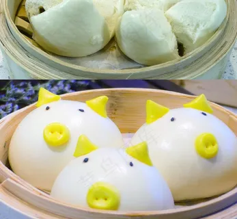 小猪包子 馒头图片