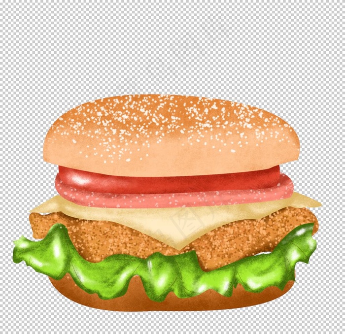 卡通汉堡免抠素材图片