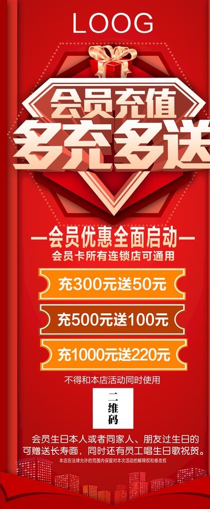 会员充值优惠展架图片(3150X7087(DPI:100))psd模版下载