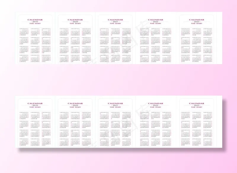 2019至2022日历图片cdr矢量模版下载