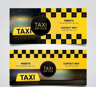 两个抽象黄色出租车横幅图片