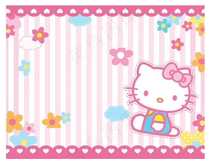 KITTY 猫图片ai矢量模版下载