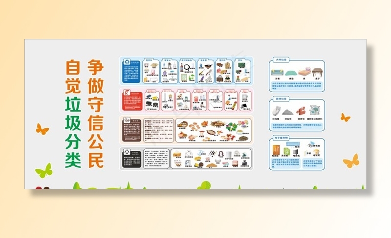 垃圾四分类图片cdr矢量模版下载