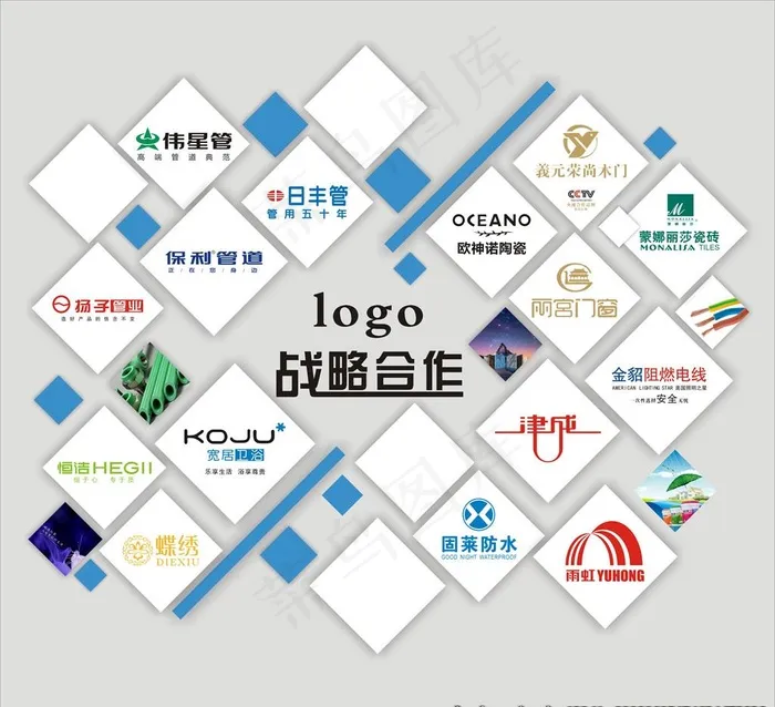 品牌合作墙图片(210X297)cdr矢量模版下载