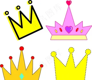 卡通手绘简笔画皇冠素材图片