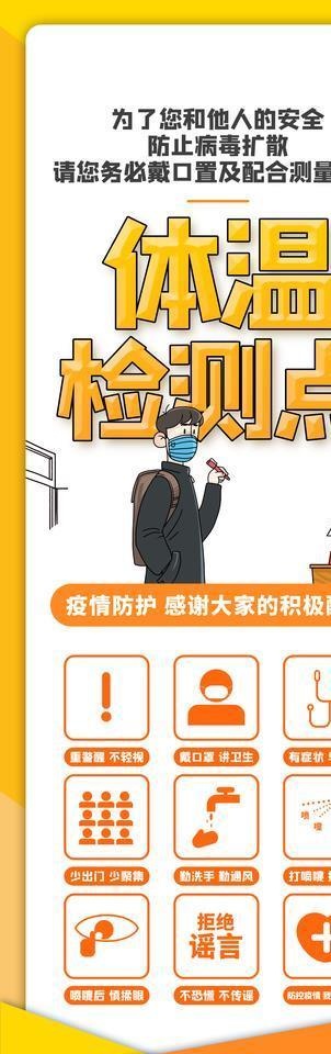 体温检测x展架图片
