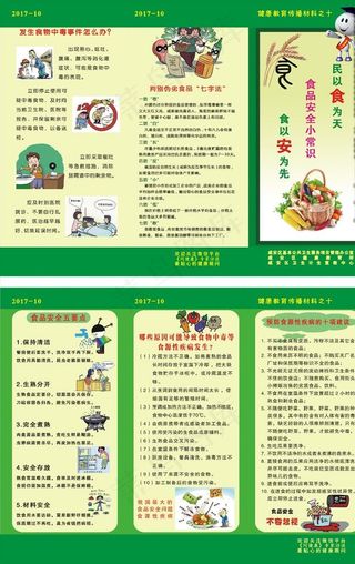 食品安全折页食物中毒图片