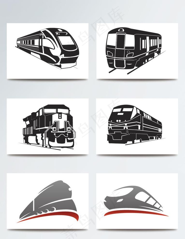彩绘现代卡通火车图片ai矢量模版下载