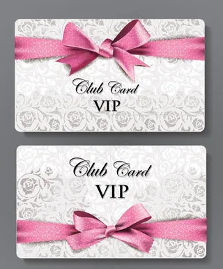 粉色丝带VIP卡片图片