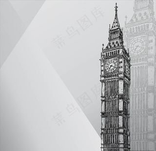 手绘大本钟图片