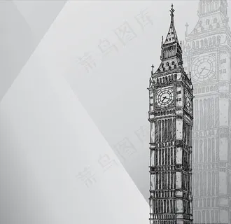 手绘大本钟图片 手绘大本钟图片