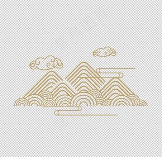 中国风创意山峰免抠元素图片