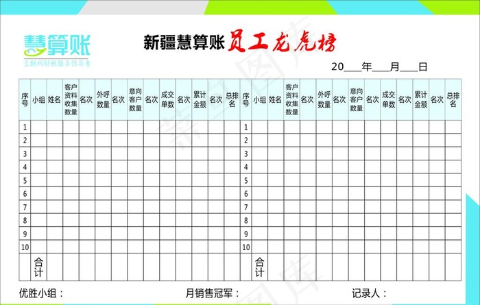 员工龙虎榜图片cdr矢量模版下载