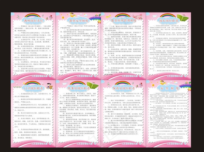 幼儿园制度牌图片cdr矢量模版下载