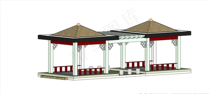 亭子花架组合图片