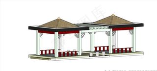 亭子花架组合图片