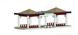 亭子花架组合图片