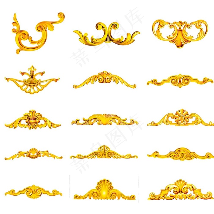 欧式金属金色木头花纹图片