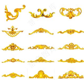 欧式金属金色木头花纹图片