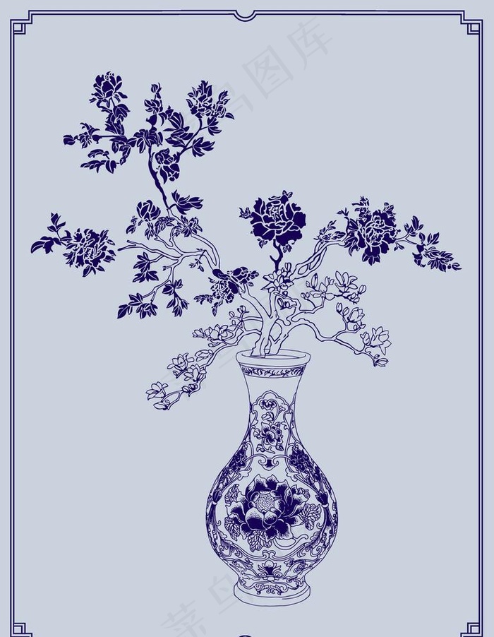 青花瓷图片psd模版下载