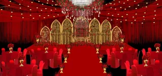 欧式红色婚礼图片