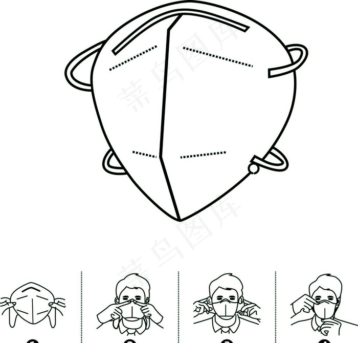 口罩图片ai矢量模版下载