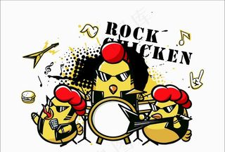 摇滚鸡图案图片
