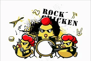 摇滚鸡图案图片