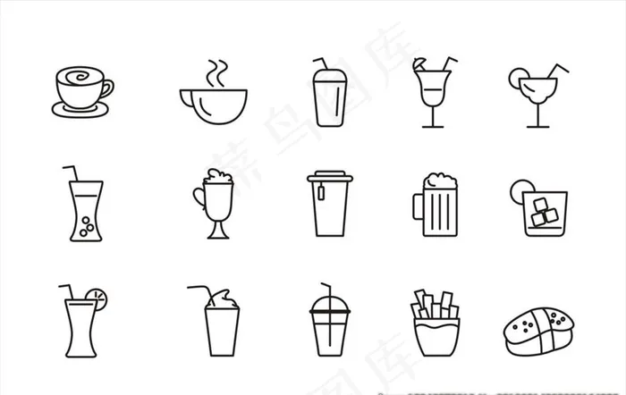 奶茶图标图片cdr矢量模版下载