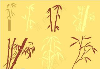 竹子剪影图片